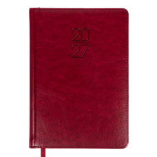 Щоденник діловий А5 Дат.2027 "Leo Planner" /252757/ "Vector", твердий, бордовий, 368 стор. (1/20)