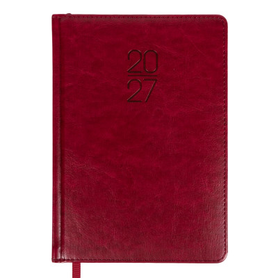 Щоденник діловий А5 Дат.2027 "Leo Planner" /252757/ "Vector", твердий, бордовий, 368 стор. (1/20)