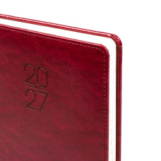Щоденник діловий А5 Дат.2027 "Leo Planner" /252757/ "Vector", твердий, бордовий, 368 стор. (1/20)