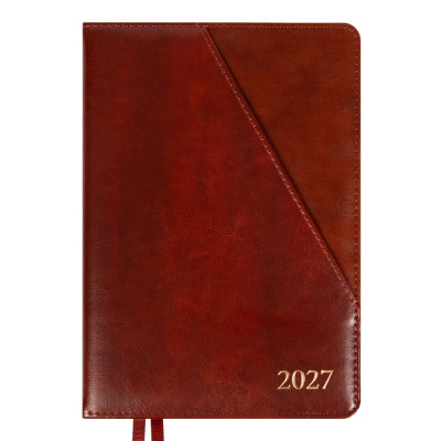 Щоденник діловий А5 Дат.2027 "Leo Planner" /252756/ "Whisky", твердий, коричневий, 368 стор. (1/20)