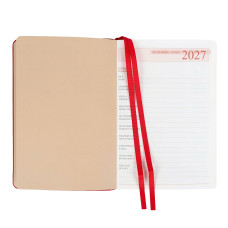 Щоденник діловий А5 Дат.2027 "Leo Planner" /252731/ "Aldento", інтегральний, червоний, 368 стор. (1/20)