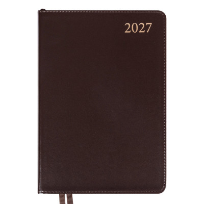 Щоденник діловий А5 Дат.2027 "Leo Planner" /252733/ "Aldento", інтегральний, темно-коричневий, 368 стор. (1/20)