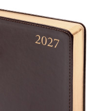 Щоденник діловий А5 Дат.2027 "Leo Planner" /252733/ "Aldento", інтегральний, темно-коричневий, 368 стор. (1/20)