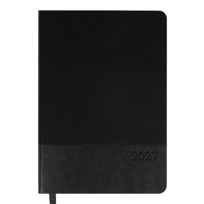 Щоденник діловий А5 Дат.2027 "Leo Planner" /252722/ "Velvet", м'який, чорний, 368 стор. (1/20)