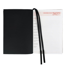 Щоденник діловий А5 Дат.2027 "Leo Planner" /252722/ "Velvet", м'який, чорний, 368 стор. (1/20)