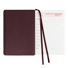 Щоденник діловий А5 Дат.2027 "Leo Planner" /252770/ "Royal", твердий, бордовий, 368 стор. (1/20)