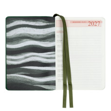 Щоденник діловий А6 Дат.2027 "Leo Planner" /252791/ "Flow", м'який, зелений, 352 стор. (1/40)