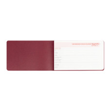 Щотижневик 10*17см Дат.2027 "Leo Planner" /252739/ "Binario", м'який, бордовий, 128 стор. (1/40)