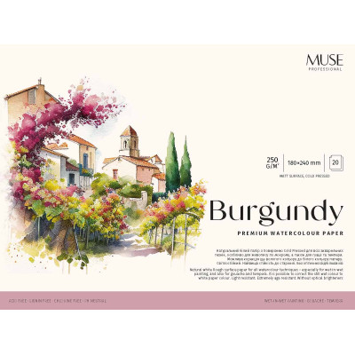 Альбом для акварелі "MUSE" 180x240/20арк./PB-GB-020-102/ склейка, 250г/м2, (4)