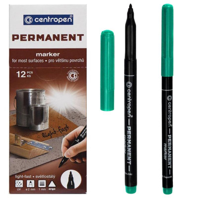 Маркер "Centropen" /2536/04/ перманентний, зелений (12)