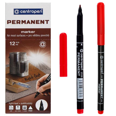 Маркер "Centropen" /2536/02/ перманентний, червоний (12)