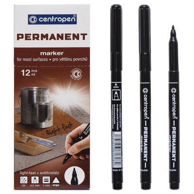 Маркер "Centropen" /2536/01/ перманентний, чорний (12)