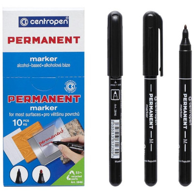 Маркер "Centropen" /2846/01/ перманентний, чорний (10)