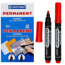 Маркер "Centropen" /8566/02/ перманентний КРУГЛИЙ, червоний (10/200)