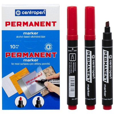 Маркер "Centropen" /8576/02/ перманентний, 1-4,6мм, червоний (10)