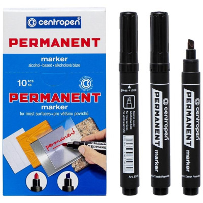 Маркер "Centropen" /8576/01/ перманентний, 1-4,6мм, чорний (10)