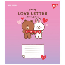 Зошит уч. "YES" 12арк.== /766948/ "Line Friends. Love letter" (25/500)