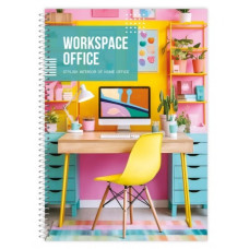 Блокнот А5/80арк. "Рюкзачок" /ППТ-2/ "OFFICE" # тв/лам. обкл., спіраль збоку, 60 г/м2, мікс  (1/12)