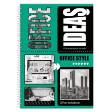 Блокнот А5/80арк. "Рюкзачок" /ППТ-2/ "OFFICE" # тв/лам. обкл., спіраль збоку, 60 г/м2, мікс  (1/12)