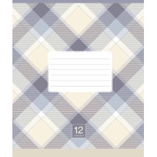 Зошит уч. "Школярик" 12арк.==/3345L/ "Plaid pattern" ВД-лак (нейт) (30/300)