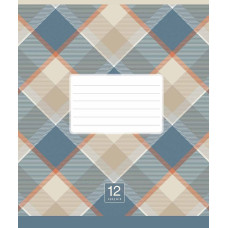 Зошит уч. "Школярик" 12арк.==/3345L/ "Plaid pattern" ВД-лак (нейт) (30/300)
