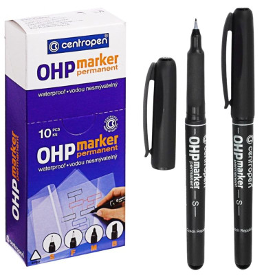 Маркер "Centropen" /2634/01/ перманентний, OHP 0,3мм, чорний (10)