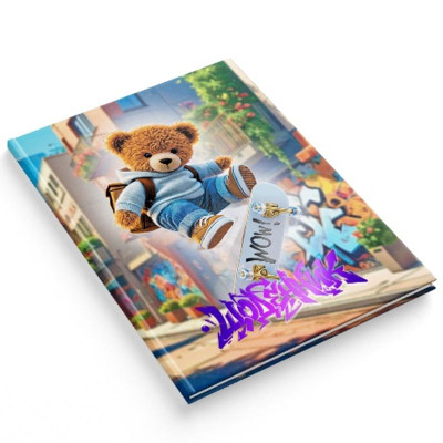 Щоденник шкільний "Soft Touch" тв.обкл. /1В3542/ виб.УФ лак, тиснення "Ведмежа на скейті" (1/20)