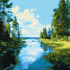 Картина за номерами "Ідейка" /KHO6408/ "Тінь і блиск води" 40*40см