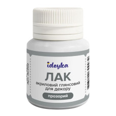 Лак акриловий глянцевий "Ідейка" /AL002/ 20 мл (прозорий) (1/40)