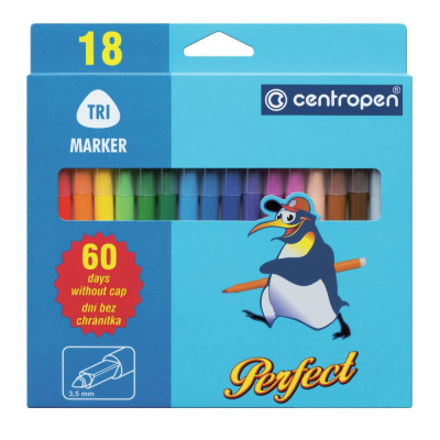 Фломастери "Centropen" 18 кол. /Cen-2510/18/ 60 днів не висихають (10/110)