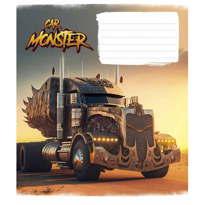 Зошит уч. "Школярик" 12арк.# /3243K/ "Monster cars" ВД-лак (хлопчик) (30/300)