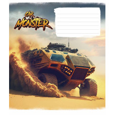 Зошит уч. "Школярик" 12арк.# /3243K/ "Monster cars" ВД-лак (хлопчик) (30/300)