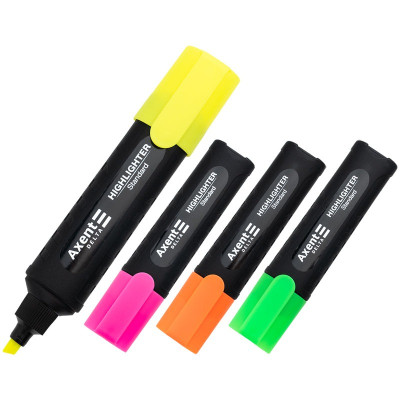 Маркер текстовий "Axent" /D2505-40/ "Highlighter"  1-5 мм клиноподібні  набір з 4 кольорів (1/12/144)