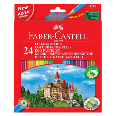 Олівці кольорові "Faber-Castell" 24 кол. /120124/ "ЗАМОК І ЛИЦАРІ" картон (1/4)
