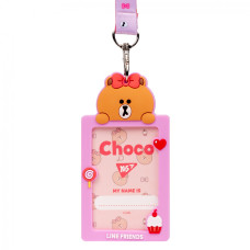 Бедж "YES " /940300/ силіконовий на стрічці "Line Friends. Choco" (1/24/288)