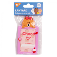 Бедж "YES " /940300/ силіконовий на стрічці "Line Friends. Choco" (1/24/288)