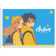 Альбом для малювання "Школярик" А4/20арк./PB-SC-020-8045/ спiраль, 120г/м2 (9/90)