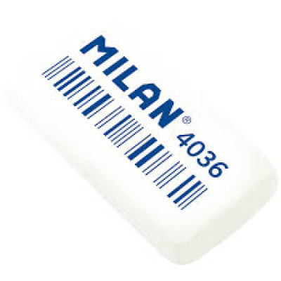 Гумка "MILAN" /4036/ прямокутн., біла  (36/900)