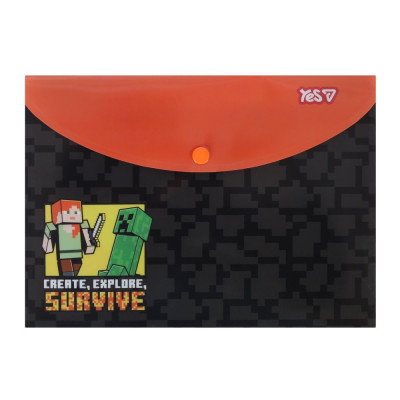 Папка-конверт на кнопці B5 "Yes" /492340/ "Minecraft Survive" (12/120)