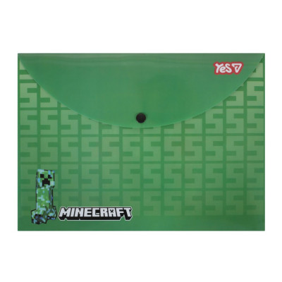 Папка-конверт на кнопці А4 "Yes" /492336/ "Minecraft Creeper" (12/60)