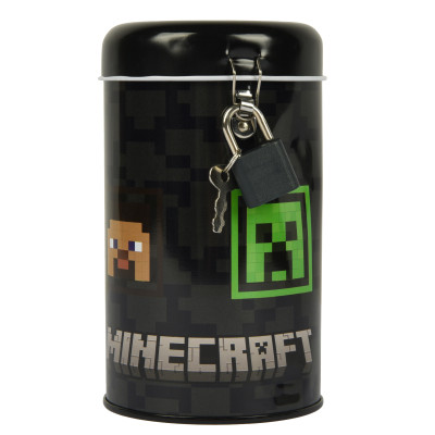 Скарбничка "YES" /708577/ "Minecraft Heroes" метал., 13*7,6 см кругла (1/12/120)