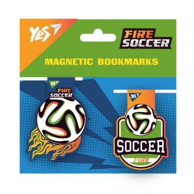 Закладки магнітні "YES" /708111/ "Football", 2шт (1/10/500)