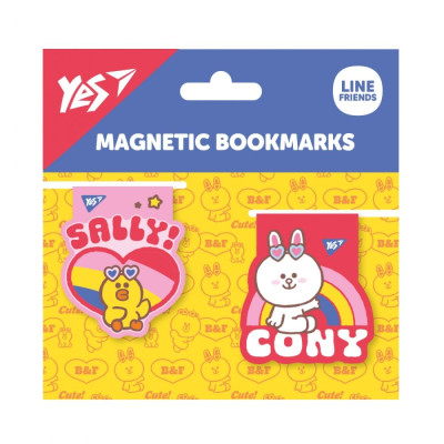 Закладки магнітні "YES" /708108/ "Line Friends Sally and Cony", 2шт (1/10/500)