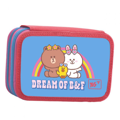 Пенал твердий "YES" /533386/ HP-01 2 відділ. Line Friends