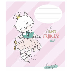 Зошит уч. "Star" 12арк. == /3491L/ "Happy princess" глітер (дівчинка) (30/360)