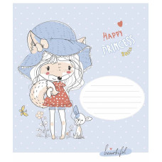 Зошит уч. "Star" 12арк. == /3491L/ "Happy princess" глітер (дівчинка) (30/360)