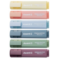Маркер текстовий "Axent" /2537-60-A/ "Highlighter"  1-5 мм клиноподібні  morandi набір з 6 кольорів (1/12/96)