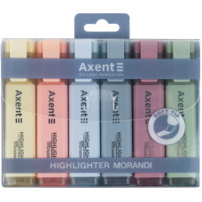 Маркер текстовий "Axent" /2537-60-A/ "Highlighter"  1-5 мм клиноподібні  morandi набір з 6 кольорів (1/12/96)