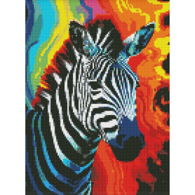 Алмазна мозаїка "Ідейка" /AMO7864/ "Райдужна зебра" 30*40см