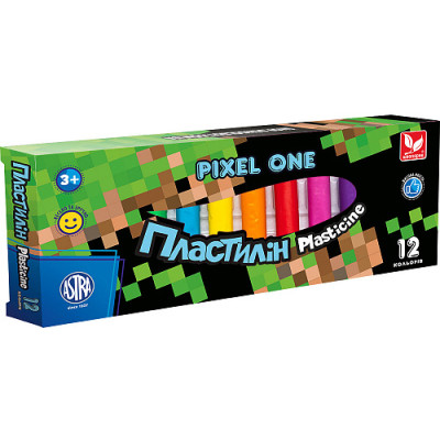 Пластилін восковий "Школярик" 12 кол. круглий Pixel One /303221005-UA/ 156 г (1/26)